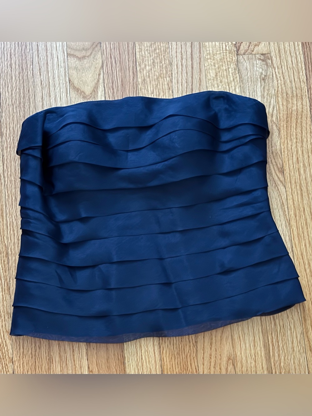 Vintage Kristali Pure Silk Navy Black Tie Strapless Gown Set Shawl Formal Custom - Picture 5 of 14